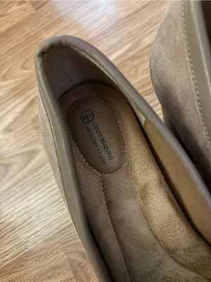 Giani Bernini Taupe Suede Block Heel Loafers Size 8.5M thumbnail 9