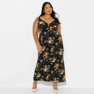 ✨Wild Fable Women Lace Trim Maxi Empire Waist Sz Large Dress✨ thumbnail 4