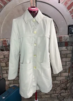 Trench coat short button off hood Tan Size M thumbnail 1