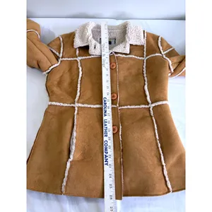 lei Vintage Y2K Faux Suede‎ Sherpa Lined Patchwork Jacket Tan Brown Small thumbnail 7