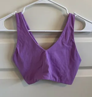 Aerie Criss Cross Purple Light Support Bra thumbnail 1