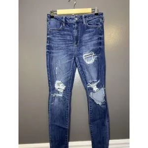 American Eagle Outfitters Super Hi-Rise Jegging Jeans Womens 8 Short Distressed thumbnail 2