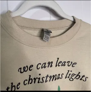 Gildan Retro Christmas Sweatshirt “Christmas lights up til January” Taylor Swift thumbnail 5