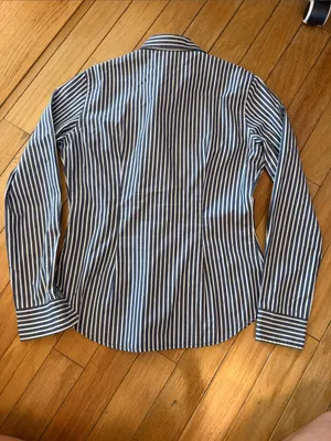 C. Wonder Women’s Blue Striped Button Down Oxford Size Small - C69-026 thumbnail 6