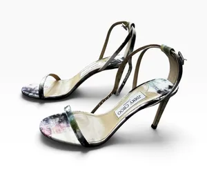 Jimmy Choo Minny 85 Sandals 38 Tie Dye Oasis Fabric Strappy Heels Box Dust Bag thumbnail 1