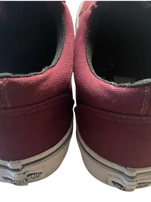 Vans Women's 7 or Youth 5.5 Burgundy Canvas Sneakers with Black Stripe Like New thumbnail 6