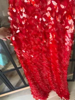 Sequined gown maxi dress formal wedding guest plunge v-neck spaghetti straps thumbnail 6