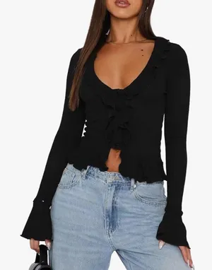 Ruffle Trim Button V thumbnail 1