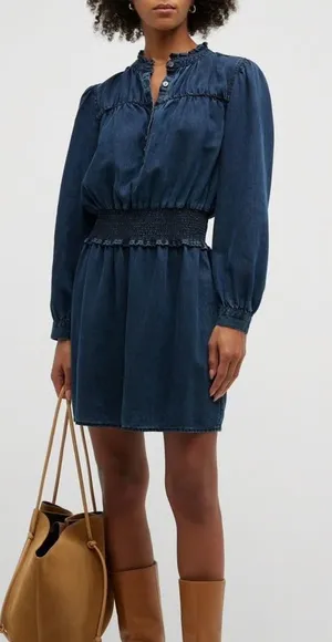 RAILS Shawna Denim Day Dress Dark Vintage Blue Size Medium Cotton Loose Fit thumbnail 1