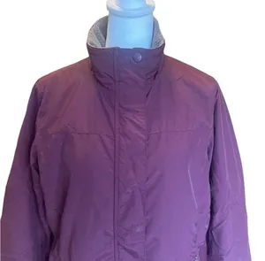 LL Bean Puffer Insulated Fleece Lined Burgundy Winter Coat Womens Size Medium thumbnail 5