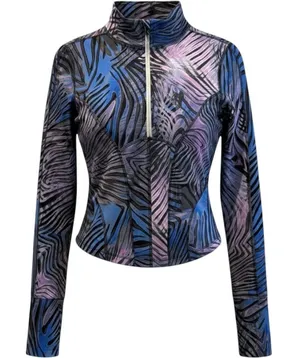 FP Movement Hit‎ The Slopes Quarter Zip Top Black Cyber Combo Abstract Womens S thumbnail 1