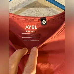 AYBL crop performance top NWOT beautiful brand -long sleeve crop-terracotta thumbnail 2