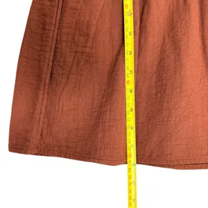Billabong Fall For Ya Brown Cotton Gauze Tiered Puff Sleeve Mini Dress NWT Small thumbnail 12