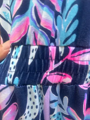 Lilly Pulitzer Wyota Tropical Jungle Blue Purple Jumpsuit Size Large thumbnail 14