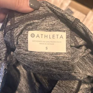 Athleta Gray Heather Full Zip Hooded Jacket Womens‎ Small Thumbholes Activewear thumbnail 6