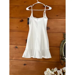 NWT Lulus Compelling Composure White Sleeveless Ruffled Bodycon Mini Dress Sz S thumbnail 4