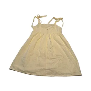 Dee Elly Butter Yellow Striped Tie Shoulder Babydoll Mini Dress Size‎ M thumbnail 4
