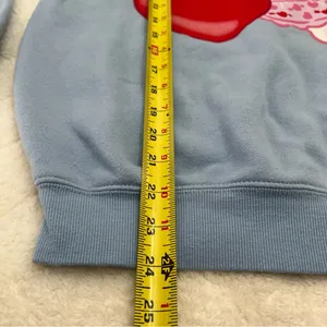 Hello Kitty Light Blue Crew Neck Sweatshirt w/ Red Heart size xxs Sanrio thumbnail 4
