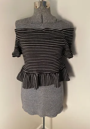 Who What Where Peplum Stripped shirt thumbnail 1