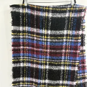 Urban Outfitters Women’s Fuzzy Purple Plaid Winter Layering Polyester Scarf thumbnail 5