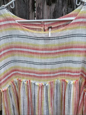 Like New Free People Summer Nights Dress / Top Multi Stripe Oversized Medium thumbnail 9