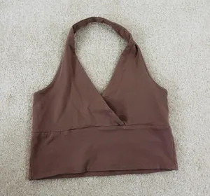 Cotton On Brown Halter Crop Top thumbnail 1