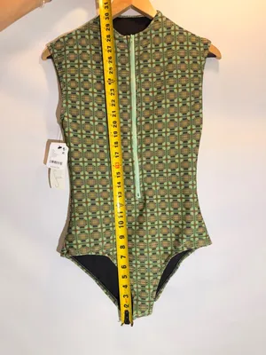 NWT Seea Regina Multicolor Zip Front High Neck One Piece Surf Suit Size L thumbnail 4