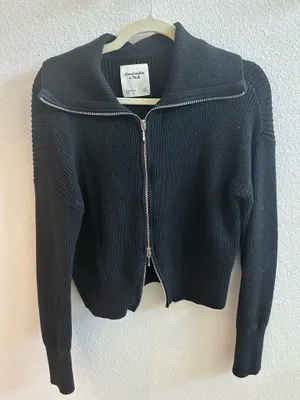 Abercrombie Double Zip Ribbed Cardigan thumbnail 1