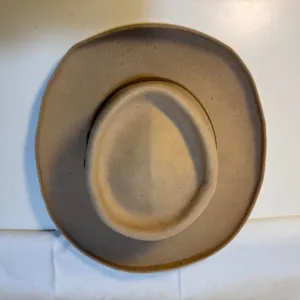 Derringer Unisex Vintage Felt Hat No Size Wool Blend Beige Brown Belt Halloween thumbnail 4