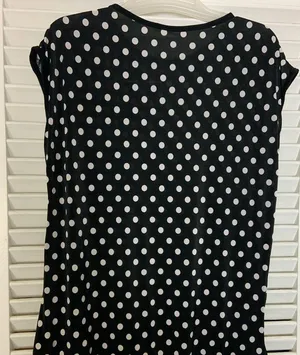L/XL Black polka dot cotton tie up blouse thumbnail 4