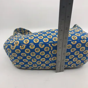 Vera Bradley Blue Tan Nylon Small Handbag thumbnail 4