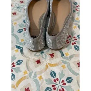 Gianni Bini Womens Silver‎ Rhinestone Ballet Flats Grey Sparkly Slip On Shoes 8M thumbnail 6