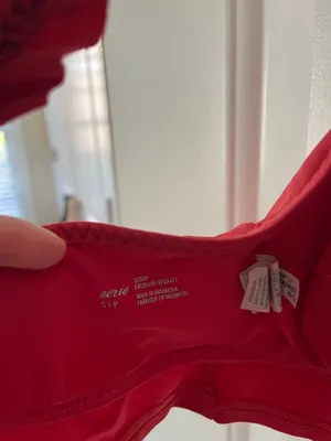 Aerie Red Ruffle Bikini Top thumbnail 4