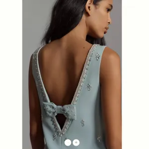 Anthropologie Atsu Crystal-Embellished Bow Mini Dress thumbnail 7