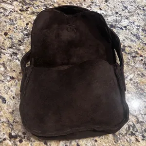 Vintage Abercrombie Chocolate Brown Suede‎ Shoulder Hobo Bag Tasseled 9x6x2.5 in thumbnail 6