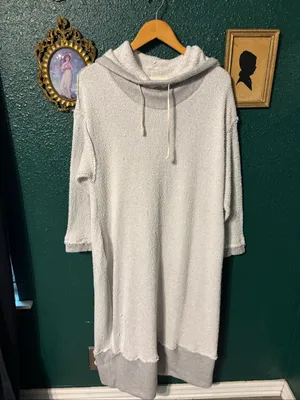 Free People Beach Aja Pullover Midi Sweater Dress In Heather Grey Size Large thumbnail 2