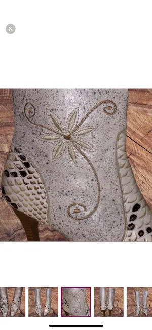 Cream Color Ankle Boots thumbnail 8