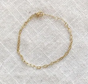 Gold Dainty Chain Link Bracelet thumbnail 1