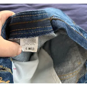 Vintage Lee High Waisted Straight Leg Jeans Medium Wash Raw Hem Size 6 Med USA thumbnail 8