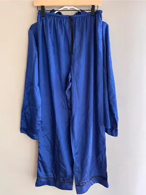 Secret Treasures Blue Satin Style Two-Piece Pajama Set Medium thumbnail 4