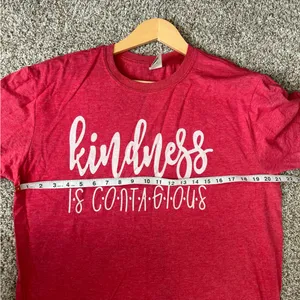 Kindness is Contagious Golden Red Casual Short Sleeve T-Shirt Comfy Kind XL thumbnail 6