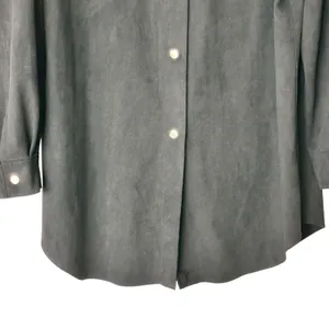 ZARA M Faux Suede black snap button shirt jacket size M thumbnail 5