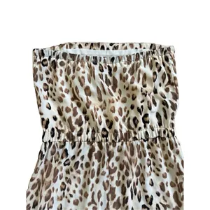 WAYF Leopard Print Jumpsuit Tan Brown‎ Strapless sz M thumbnail 8
