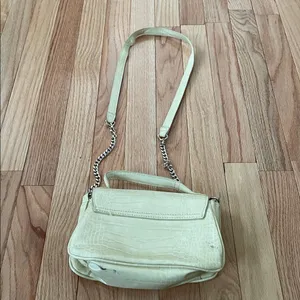 Zara Yellow Cream Mini Shoulder Bag Womens Croc Embossed Minimalist thumbnail 7