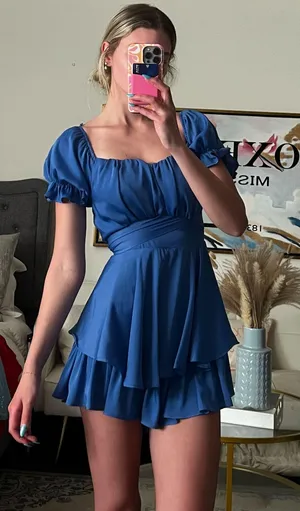 The Vintage Shop blue mini dress thumbnail 1