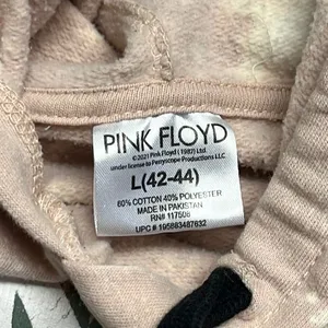 Pink Floyd Blush Pink Bleached Hoodie with Strings and Kangaroo Pocket- Large thumbnail 15