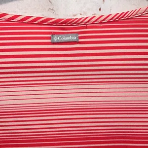 Columbia anytime casual striped tunic Omni wick large cinched sides V-neck pink thumbnail 7