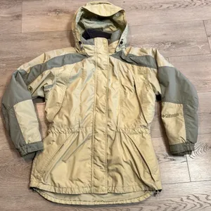 VINTAGE Columbia Jacket Womens Large‎ Green Ski Hooded Interchange Core L thumbnail 1