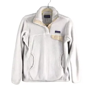 PATAGONIA Polartec Fleece Snap-T Pullover Women XS Cream Gorpcore Outdoor Casual thumbnail 3