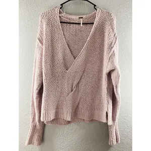 Free People Purple Coco V Neck Knit Sweater thumbnail 8